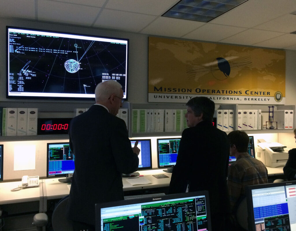 UC President Janet Napolitano in the Mission Operations Center