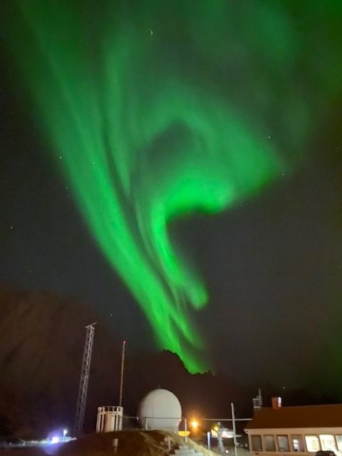 aurora borealis above Andøya Space in Andenes, Norway
