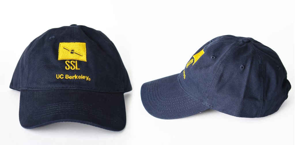 photo of a navy blue baseball cap with the ssl logo embroidered on the front.