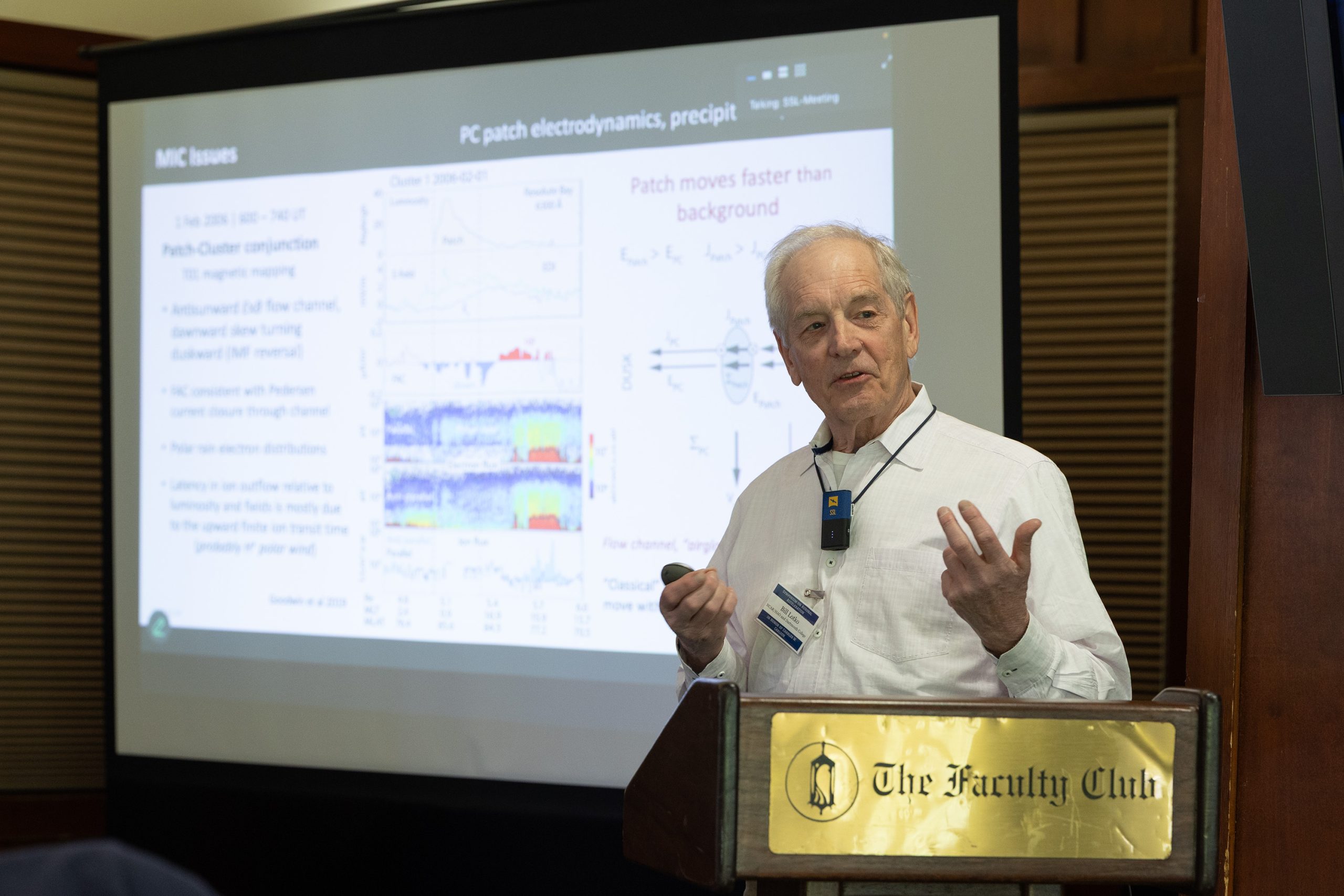 Bill Lotko, casual senior research associate at the High-Altitude Observatory speaks at auroral symposium
