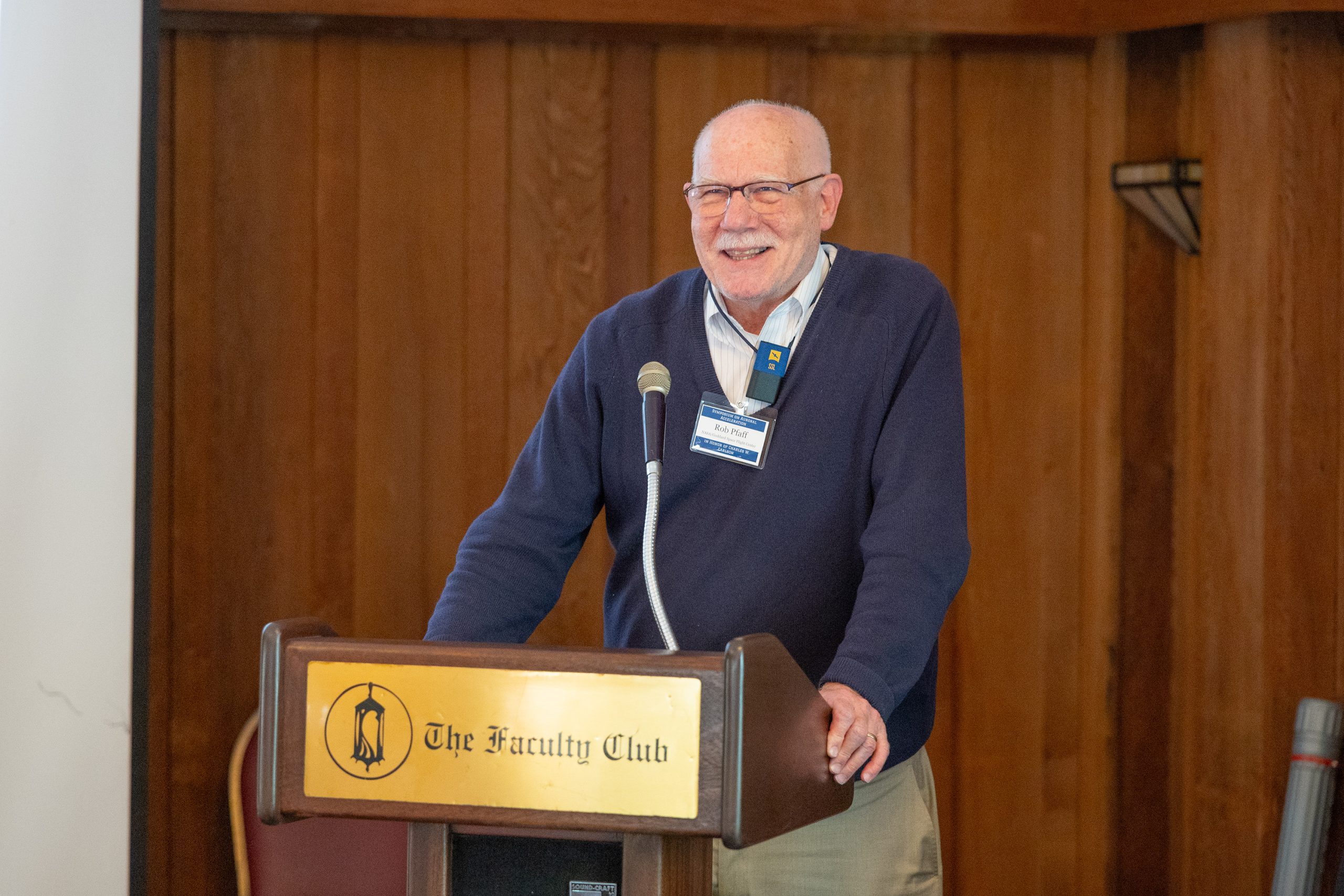 Robert F Pfaff, space scientist at NASA’s Goddard Space Flight Center (GSFC) speaks at auroral symposium
