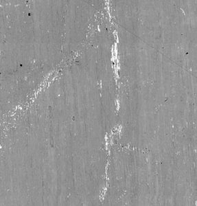 BSE image of 2 mm x 2 mm of Genesis foil