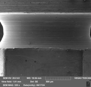 titanium bolt examined on the SEM at high resolution