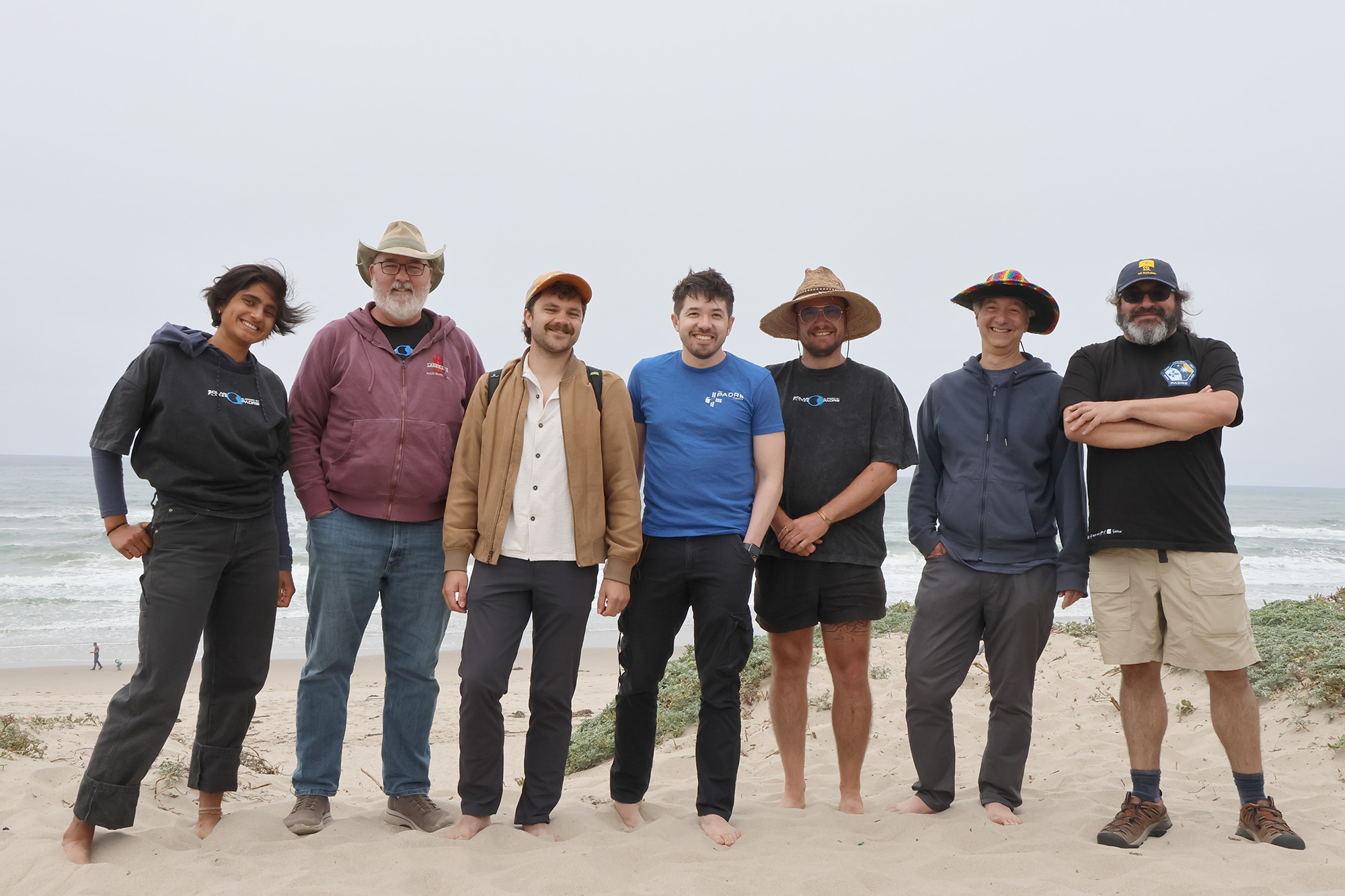 Members of the PADRE team watching launch outside of Vandenberg Space Force Base. From left to right: Anoushka Chitnis, Christopher Smith, Bradley Pafchek, Milo Buitrago-Casas, Chris Moeckel, Robert Abiad and Juan Carlos Martínez Oliveros.
(Credit: Bradley Pafchek)