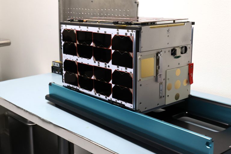 The PADRE cubesat awaiting thermal testing in SSL clean room. (Credit: Alan Toth)