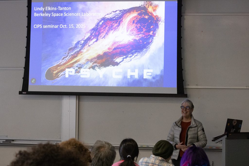 Lindy Elkins-Tanton, SSL Director and PI of the Psyche mission, delivers a talk at CIPS.