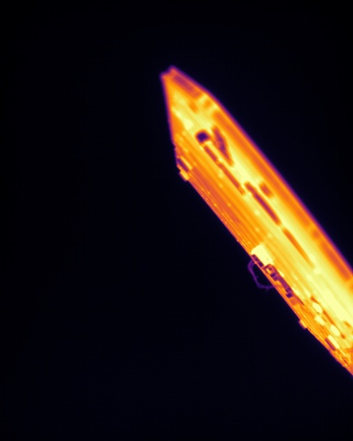 Infrared image of Gold's port solar array captured by VISION camera.